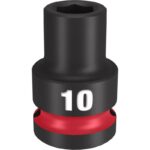 Milwaukee Shockwave 10 mm X 1/2 in. drive Metric/SAE 6 Point Standard Impact Socket