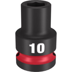 Milwaukee Shockwave 10 mm X 1/2 in. drive Metric/SAE 6 Point Standard Impact Socket