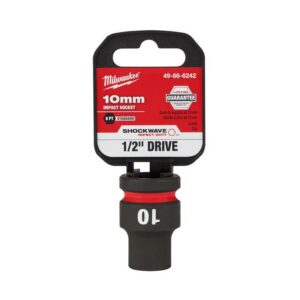 Milwaukee Shockwave 10 mm X 1/2 in. drive Metric/SAE 6 Point Standard Impact Socket - Image 2