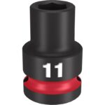 Milwaukee Shockwave 11 mm X 1/2 in. drive Metric/SAE 6 Point Standard Impact Socket