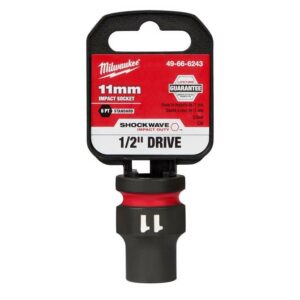 Milwaukee Shockwave 11 mm X 1/2 in. drive Metric/SAE 6 Point Standard Impact Socket - Image 2