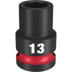 Milwaukee Shockwave 13 mm X 1/2 in. drive Metric/SAE 6 Point Standard Impact Socket