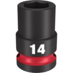 Milwaukee Shockwave 14 mm X 1/2 in. drive Metric/SAE 6 Point Standard Impact Socket