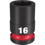 Milwaukee Shockwave 16 mm X 1/2 in. drive Metric/SAE 6 Point Standard Impact Socket