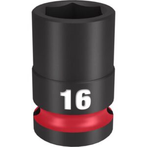 Milwaukee Shockwave 16 mm X 1/2 in. drive Metric/SAE 6 Point Standard Impact Socket
