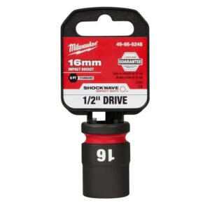 Milwaukee Shockwave 16 mm X 1/2 in. drive Metric/SAE 6 Point Standard Impact Socket - Image 2