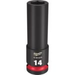 Milwaukee SHOCKWAVE 14 mm X 1/2 in. drive Metric 6 Point Deep Impact Socket