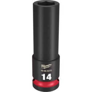 Milwaukee SHOCKWAVE 14 mm X 1/2 in. drive Metric 6 Point Deep Impact Socket