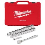 Milwaukee 3/8 in. drive Metric and SAE 29 Piece Mechanics Ratchet and Socket Set 90 teeth