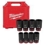 Milwaukee SHOCKWAVE 1-3/8 in. X 3/4 in. drive SAE 6 Point Impact Rated Deep Impact Socket Set
