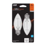 Feit White B10 E26 (Medium) Filament LED Bulb Soft White 40 Watt Equivalence