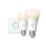 Philips HUE A19 E26 (Medium) Smart-Enabled LED Bulb Starter Kit Cool White 75 Watt Equivalence
