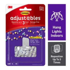 3M Command Adjustables Small Brushed Clear Plastic 6.75 in. L Clip 0.5 lb