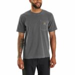 Carhartt Men's Big & Tall Relaxed Fit Midweight Short-Sleeve Garment Dyed Pocket T-Shirt, Shadow