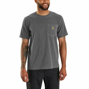 Carhartt Men's Big & Tall Relaxed Fit Midweight Short-Sleeve Garment Dyed Pocket T-Shirt, Shadow