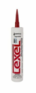 Sashco Lexel White Synthetic Rubber All Purpose Caulk 10.5 oz (Case of 12)