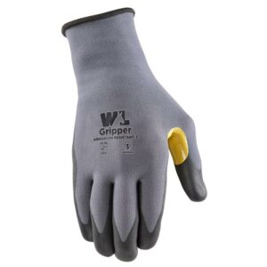 Wells Lamont Men's Indoor/Outdoor Gripper Grip Gloves Gray/Yellow XL