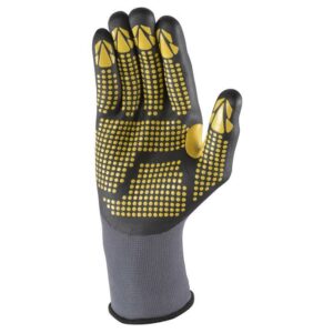 Wells Lamont Men's Indoor/Outdoor Gripper Grip Gloves Gray/Yellow XL - Image 2