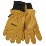 Kinco L Pigskin Leather Cold Weather Black/Gold Ski Gloves