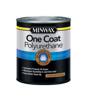 Minwax One Coat Transparent Semi-Gloss Crystal Clear Water-Based Polyurethane