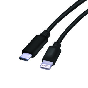 Fabcordz Lightning to USB-C Charge and Sync Cable 6 ft. Black - Image 2