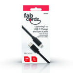 Fabcordz Lightning to USB-C Charge and Sync Cable 6 ft. Black