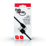 Fabcordz USB-C to USB-A Charge and Sync Cable 6 ft. Black