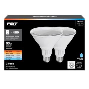 Feit PAR38 E26 (Medium) LED Bulb Adjustable White 90 Watt Equivalence