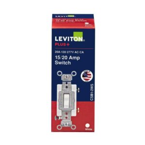 Leviton 20 amps Single Pole Toggle AC Quiet Switch White