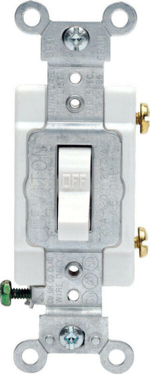 Leviton 20 amps Single Pole Toggle AC Quiet Switch White