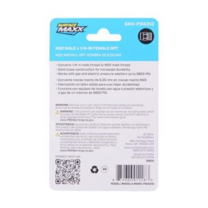 SurfaceMaxx M22 Male x 1/4-in Female NPT Screw Nipple 5800 psi - Image 3