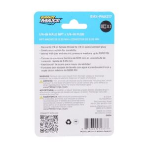 SurfaceMaxx 1/4-in Male NPT x 1/4-in Quick Connect Plug 5500 psi - Image 3