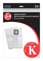 Hoover Vacuum Cleaner Bags for Spirit Canister Vacs, Pack of 3, White, Type K, Part # 4010028K, Hoover Vacuum Bags Refill