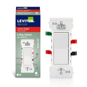 Leviton Lever Edge 15 amps 3-Way Rocker Switch White
