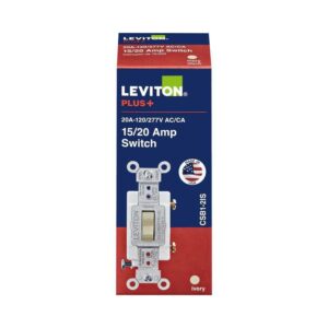 Leviton 20 amps Single Pole Toggle AC Quiet Switch Ivory - Image 2
