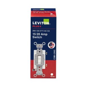 Leviton 20 amps Single Pole Toggle AC Quiet Switch White