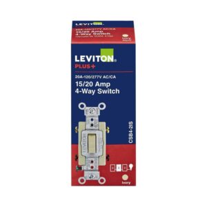 Leviton 20 amps 4-Way Toggle AC Quiet Switch Ivory - Image 2