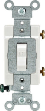Leviton 15 amps Single Pole Toggle AC Quiet Switch White