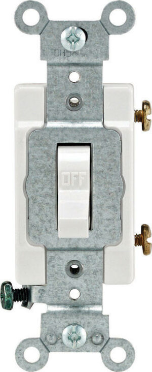 Leviton 15 amps Single Pole Toggle AC Quiet Switch White