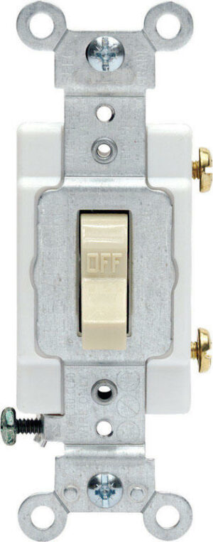 Leviton 20 amps Single Pole Toggle AC Quiet Switch Ivory