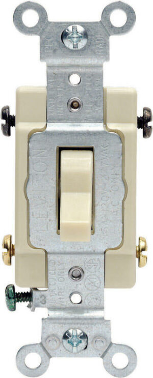 Leviton 15 amps Double Pole Toggle AC Quiet Switch Ivory