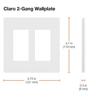 Lutron Claro Light Almond 2 gang Plastic Decorator Wall Plate - Image 3