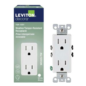 Leviton 15 amps 125 V Duplex White Weather Resistant Outlet 5-15R - Image 2