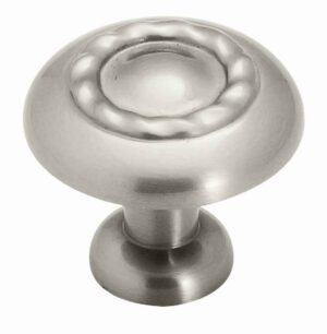 Amerock Inspirations Round Cabinet Knob 1-1/4 in. D 1-1/16 in. Satin Nickel