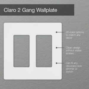 Lutron Claro Light Almond 2 gang Plastic Decorator Wall Plate - Image 2