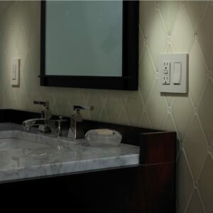 Lutron Claro Light Almond 2 gang Plastic Decorator Wall Plate - Image 4