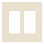 Lutron Claro Light Almond 2 gang Plastic Decorator Wall Plate