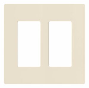 Lutron Claro Light Almond 2 gang Plastic Decorator Wall Plate