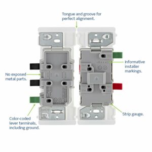 Leviton Lever Edge 15 amps 125 V White Tamper Resistant Outlet 5-15R - Image 3