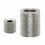 Prime-Line 3.9 in. W X 5.4 in. L X 5/32 in. D Aluminum Cable Ferrules and Stops 2-Pack